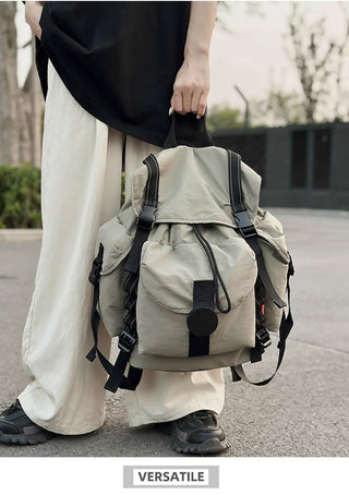 pleated nylon backpack