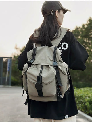 pleated nylon backpack