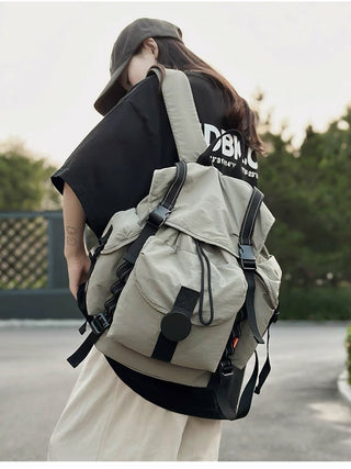 pleated nylon backpack