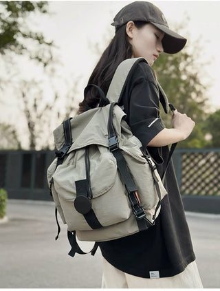 pleated nylon backpack