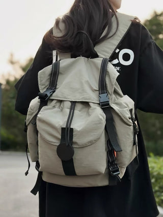 pleated nylon backpack