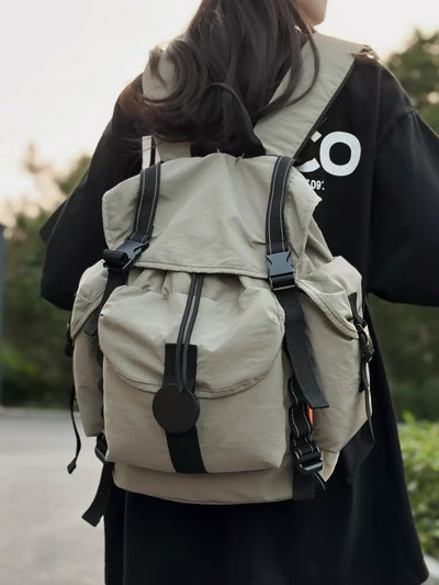 pleated nylon backpack