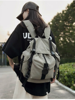 pleated nylon backpack