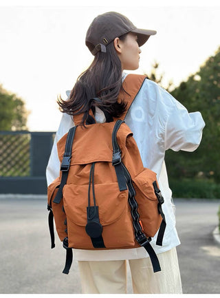 pleated nylon backpack