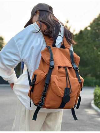 pleated nylon backpack