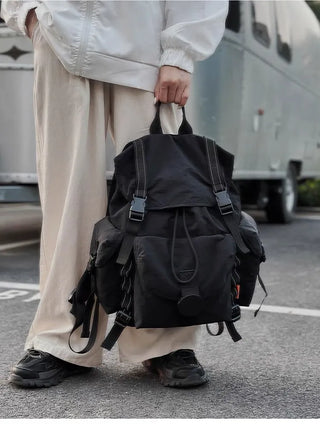 pleated nylon backpack