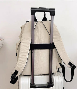 pleated nylon backpack