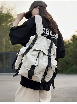pleated nylon backpack