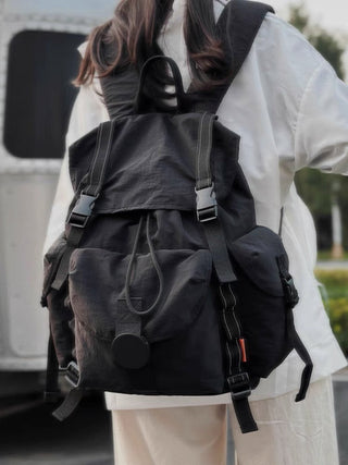 pleated nylon backpack