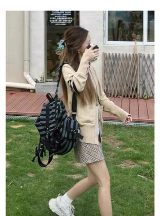 vintage stripe backpack