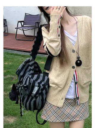 vintage stripe backpack