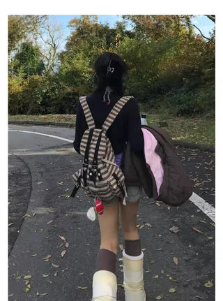 vintage stripe backpack