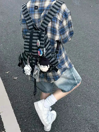 vintage stripe backpack