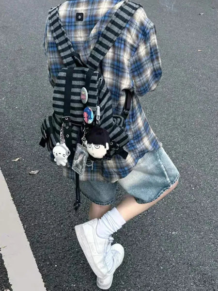 vintage stripe backpack