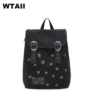 dots denim backpack