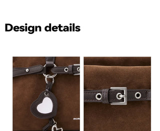 gold suede shoulder bag