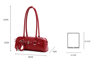 red baguette bag