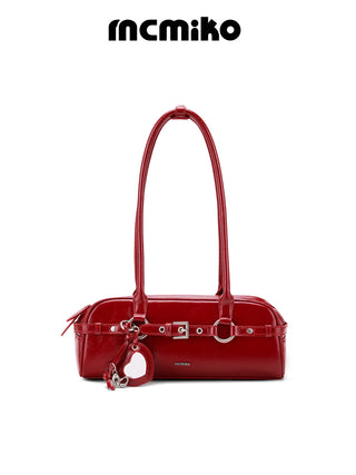 red baguette bag