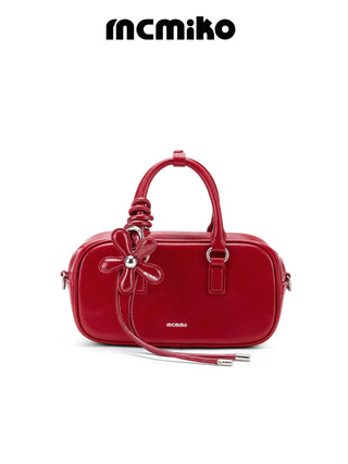 red Boston bag