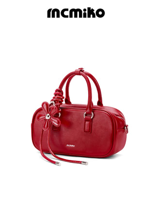 red Boston bag