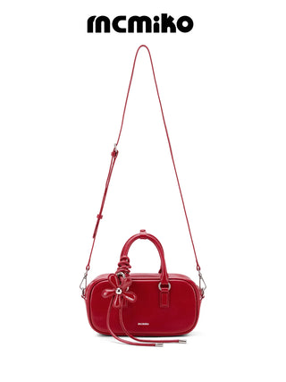 red Boston bag