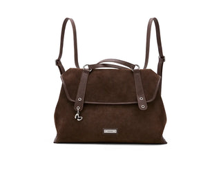 suede flip backpack