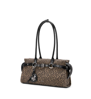 leopard baguette bag