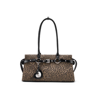 leopard baguette bag