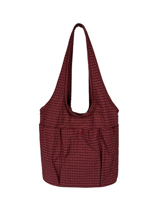 plaid bucket bag
