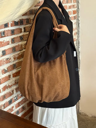 suede tote bag