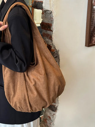 suede tote bag