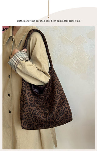 leopard corduroy bag