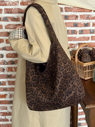 leopard corduroy bag