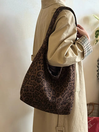 leopard corduroy bag