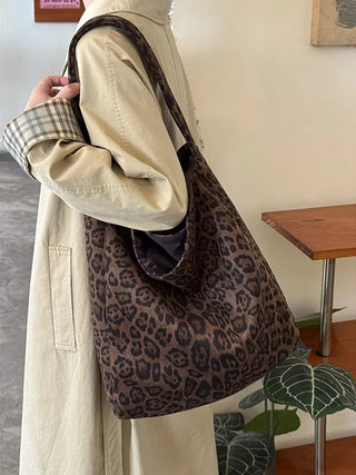 leopard corduroy bag