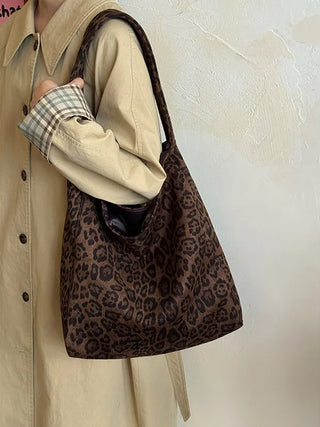 leopard corduroy bag