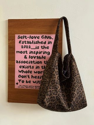 leopard corduroy bag