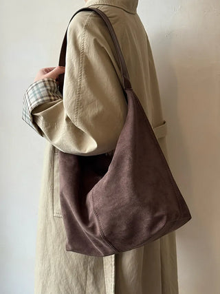 matte suede tote