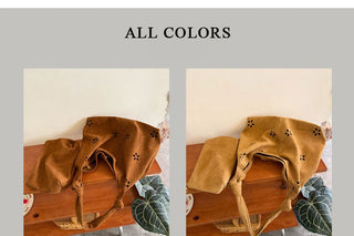 suede hollow tote