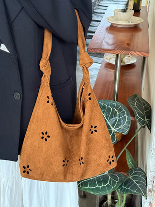 suede hollow tote