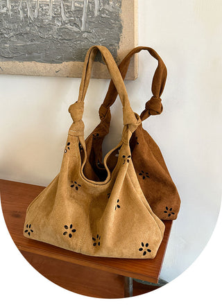 suede hollow tote