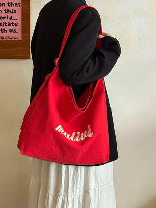embroidered canvas bag