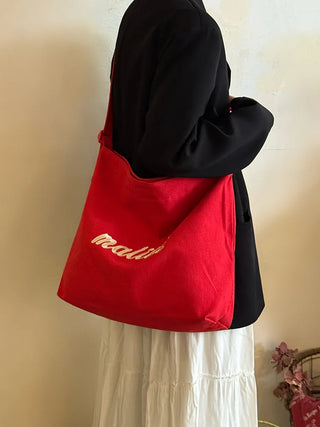 embroidered canvas bag