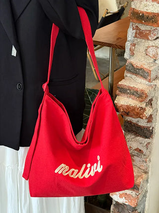 embroidered canvas bag
