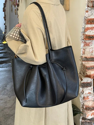 pleated bucket bag