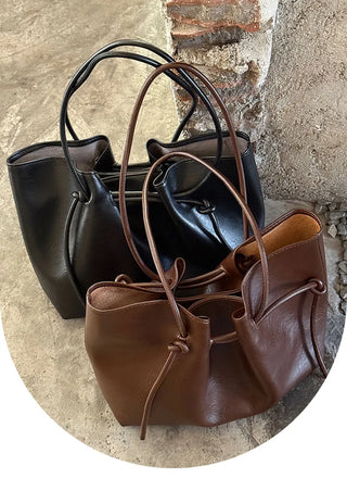 pleated bucket bag
