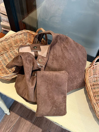 suede tote bag