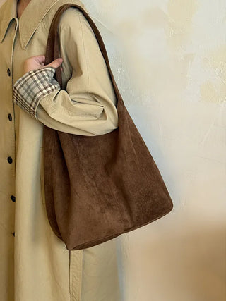 suede tote bag