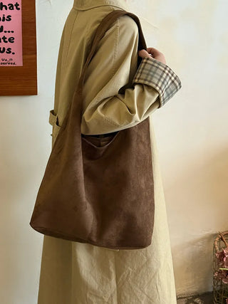suede tote bag