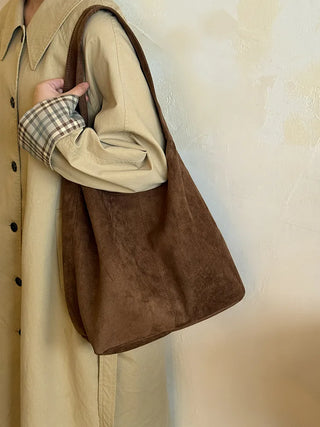 suede tote bag